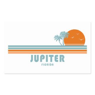 Jupiter Florida Sun Palm Trees Rectangular Sticker