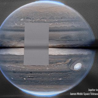 Jupiter in Infrared, James Webb Space Telescope Tissue Paper