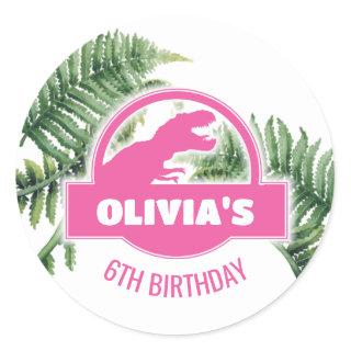 Jurassic Birthday Party Round Sticker