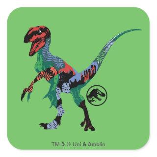 Jurassic World | Blue - Colorful Graphic Square Sticker