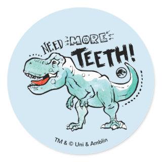 Jurassic World | Need More Teeth Classic Round Sticker