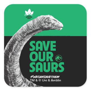 Jurassic World | Save Our Saurs Square Sticker