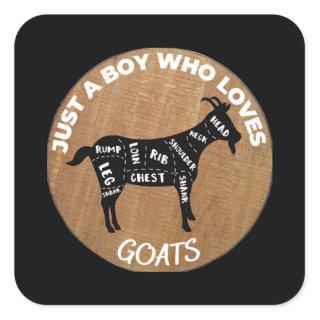 Just A Boy Who Loves Goats Square Sticker