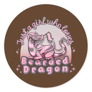 Just a Girl Who Loves Bearded Dragons For Fans Classic Round Sticker