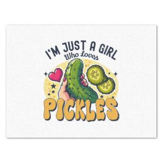 Just A Girl Who Loves Pickles - Funny Vegan Tissue Paper