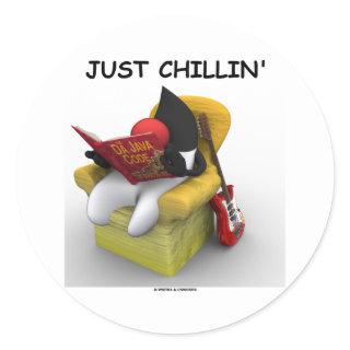 Just Chillin' (Java Duke Mascot Character) Classic Round Sticker