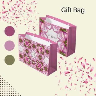 Just For You, Pink Abstract  Large Gift Bag