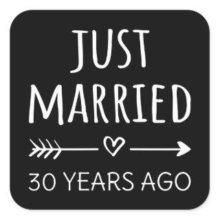 Just Married 30 Years Ago I Square Sticker
