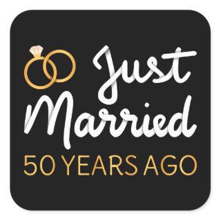 Just Married 50 Years Ago IV Square Sticker