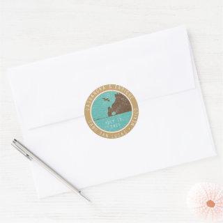 Just Married | Passport Stamp | Cabo San Lucas Classic Round Sticker
