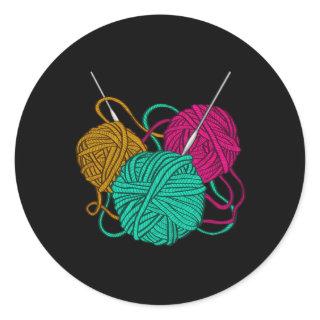 Just One More Row Wollen Yarn Crochet Love Classic Round Sticker