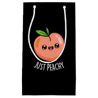 Just Peachy Funny Peach Pun Dark BG Small Gift Bag