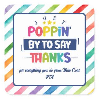 just popping by to say thanks popcorn volunteer square sticker