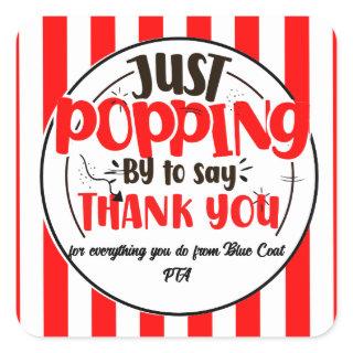 just popping by to say thanks popcorn volunteer square sticker