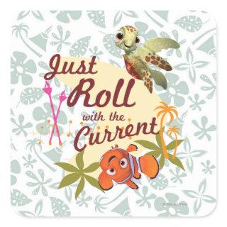 Just Roll with the Current Square Sticker