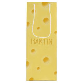 Just Too Cheesy! Personalized Swiss Cheese Wine Wine Gift Bag