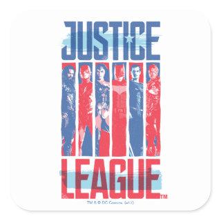 Justice League | Blue & Red Group Pop Art Square Sticker
