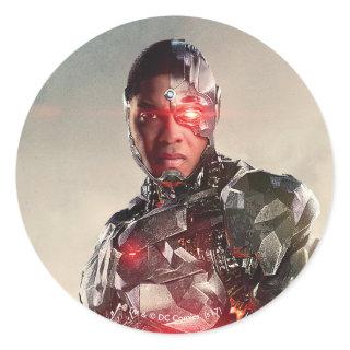 Justice League | Cyborg On Battlefield Classic Round Sticker