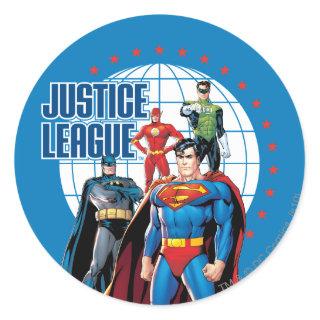 Justice League Global Heroes Classic Round Sticker