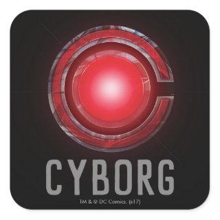 Justice League | Glowing Cyborg Symbol Square Sticker
