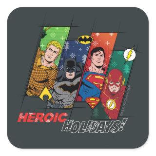 Justice League "Heroic Holidays!" Square Sticker