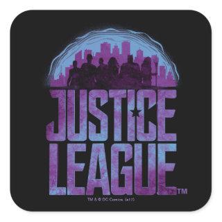 Justice League | Justice League City Silhouette Square Sticker