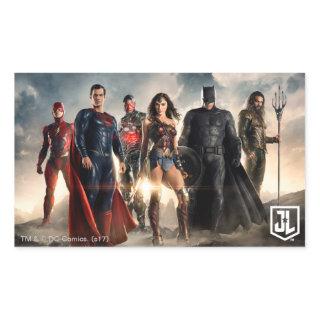 Justice League | Justice League On Battlefield Rectangular Sticker