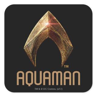 Justice League | Metallic Aquaman Symbol Square Sticker