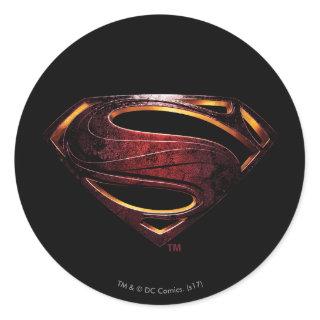 Justice League | Metallic Superman Symbol Classic Round Sticker