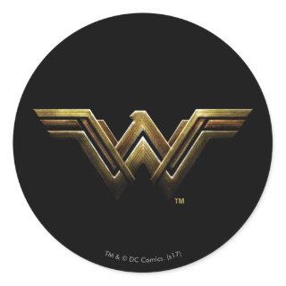Justice League | Metallic Wonder Woman Symbol Classic Round Sticker