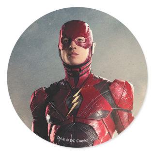 Justice League | The Flash On Battlefield Classic Round Sticker