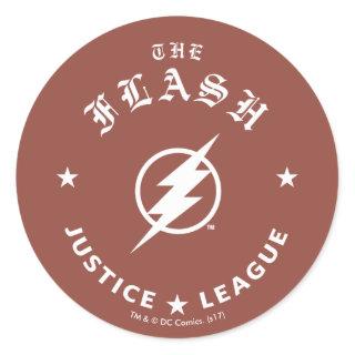 Justice League | The Flash Retro Lightning Emblem Classic Round Sticker