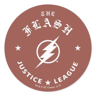 Justice League | The Flash Retro Lightning Emblem Classic Round Sticker