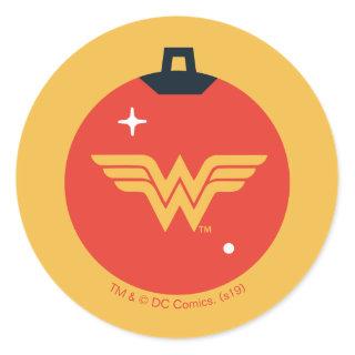 Justice League Wonder Woman Holiday Bauble Classic Round Sticker