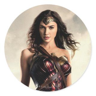 Justice League | Wonder Woman On Battlefield Classic Round Sticker