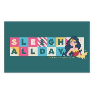 Justice League Wonder Woman "Sleigh All Day" Rectangular Sticker