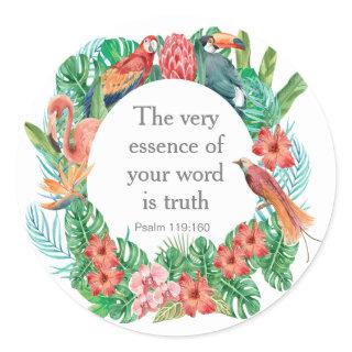 JW 2023 year text Psalm 119:160 Jungle Classic Round Sticker
