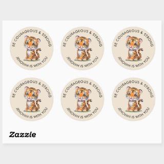 JW Round Stickers for Kids, Be Courageous & Strong