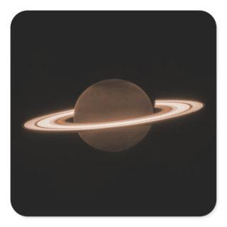 JWST James Webb Space Telescope Saturn Infrared Square Sticker