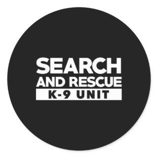 K9 Thin Orange Line Search Rescue Sar K-9 Team Classic Round Sticker