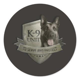 K9 Unit  - Malinois - Belgian shepherd Classic Round Sticker