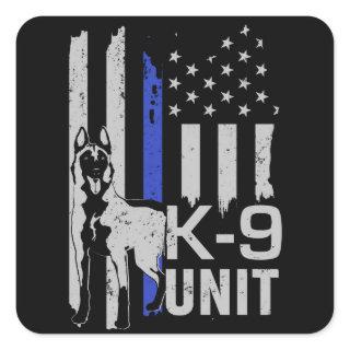 K9 Unit - Malinois - Belgian shepherd -Mechelaar Square Sticker