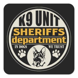 K9 Unit Sheriff's Department Square Sticker
