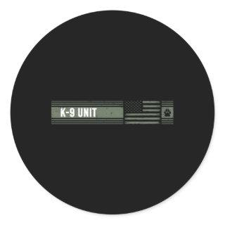 K-9 Unit Distressed American Flag K9 Classic Round Sticker