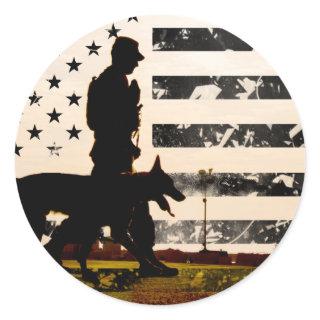 K-9 Working Dog Handler Classic Round Sticker