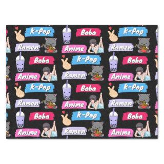 K-Pop, Ramen, Boba and Anime Pop Culture Fan Tissue Paper