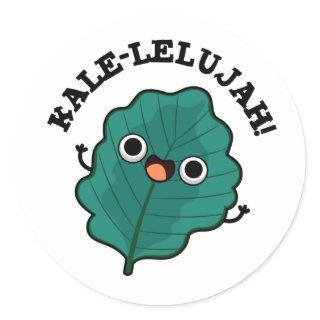 Kale-lelujah Funny Veggie Kale Pun  Classic Round Sticker
