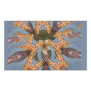 Kaleidoscope Giraffe Mandala: Abstract Safari Art Rectangular Sticker