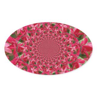 Kaleidoscope of Crimson: Blood Milkweed Flower Art Oval Sticker