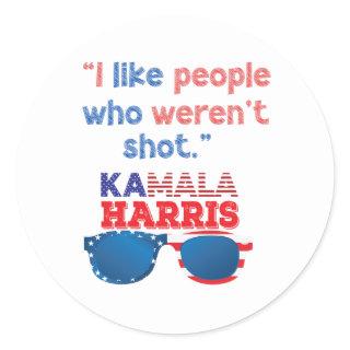 Kamala Harris for President 2024 funny anti-trump Classic Round Sticker